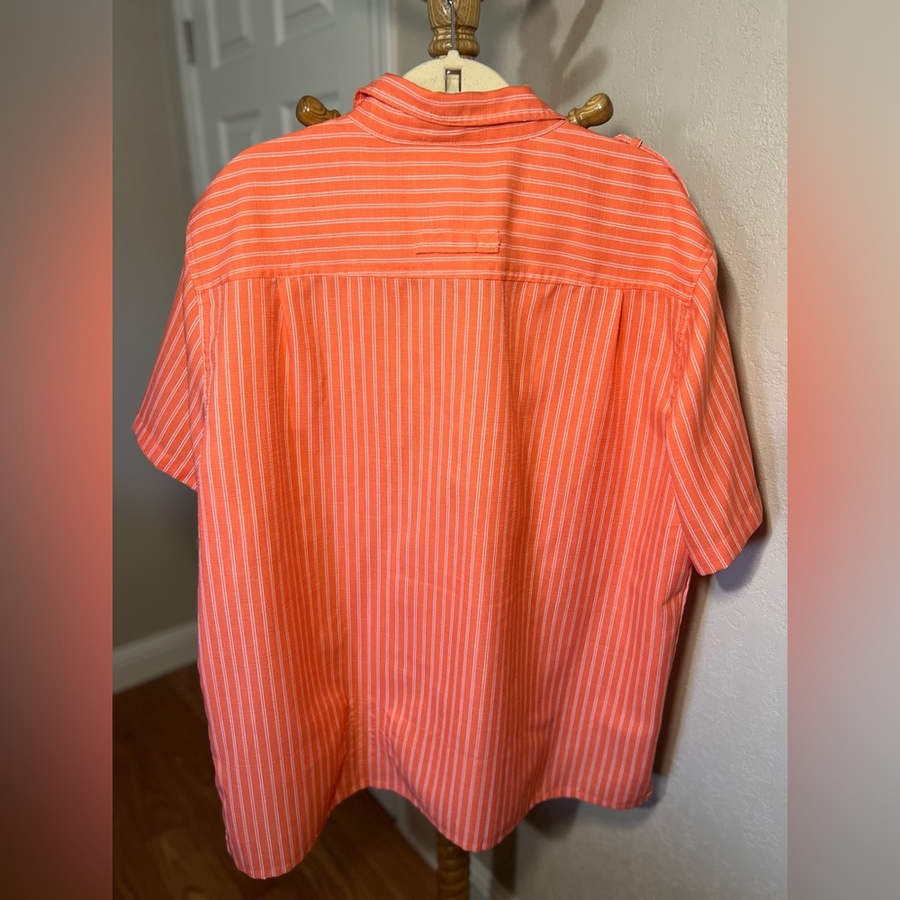 Mens 2XL John Blair,Short-Sleeve Linen-Look Pilot Button Down Shirt - Picture 5 of 5